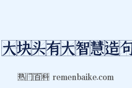 大块头有大智慧造句是什么意思的图片